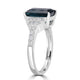 3.54ct  Indicolite Rings with 0.32tct Diamond set in 14K White Gold