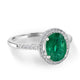 1.75ct Emerald Ring with 0.21tct Diamonds set in 14K White Gold