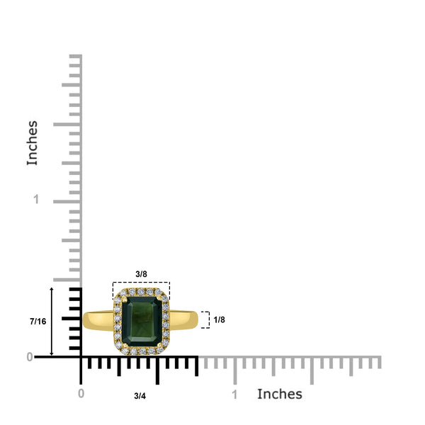 2.14ct Tourmaline Ring with 0.18tct Diamonds set in 14K Yellow Gold