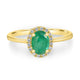 0.88ct Emerald Ring with 0.2tct Diamonds set in 14K Yellow Gold