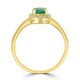 0.88ct Emerald Ring with 0.2tct Diamonds set in 14K Yellow Gold