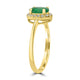 0.88ct Emerald Ring with 0.2tct Diamonds set in 14K Yellow Gold