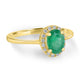 0.88ct Emerald Ring with 0.2tct Diamonds set in 14K Yellow Gold