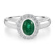 0.67ct Emerald Ring with 0.18tct Diamonds set in 14K White Gold