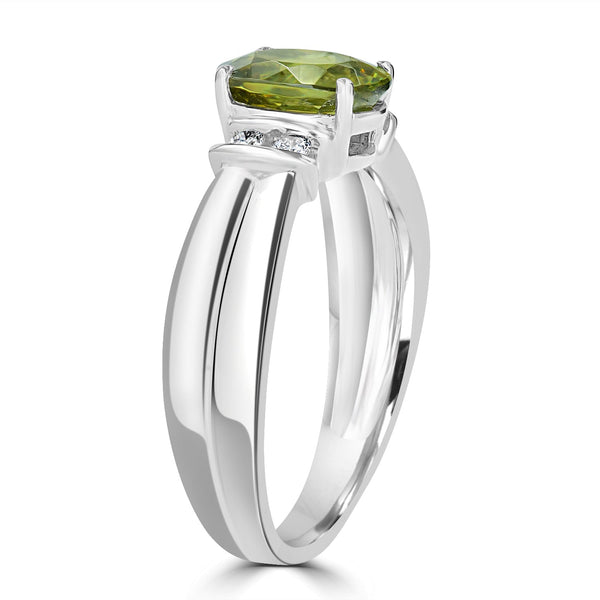 1.65ct Sphene Ring with 0.1tct Diamonds set in 14K White Gold