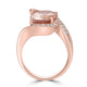 5.57ct Morganite Rings with 0.31tct Diamond set in 14K Rose Gold