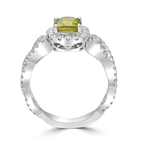 1.62ct Sphene Rings with 0.71tct Diamond set in 14K White Gold