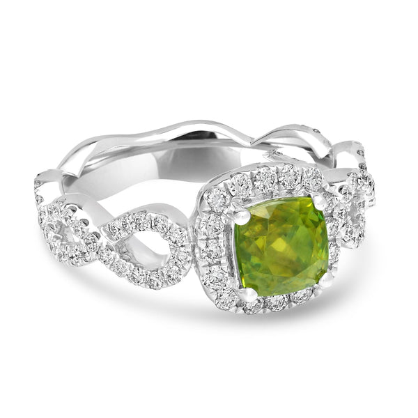 1.62ct Sphene Rings with 0.71tct Diamond set in 14K White Gold