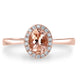 1.05ct Morganite Ring with 0.11tct Diamonds set in 14K Rose Gold