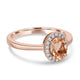 1.05ct Morganite Ring with 0.11tct Diamonds set in 14K Rose Gold