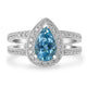 1.17ct Aquamarine Ring with 0.43tct Diamonds set in 14K White Gold