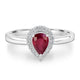 0.55ct Ruby Ring with 0.13tct Diamonds set in 14K White Gold