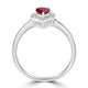 0.55ct Ruby Ring with 0.13tct Diamonds set in 14K White Gold