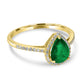 0.96ct Emerald Ring with 0.19tct Diamonds set in 14K Yellow Gold