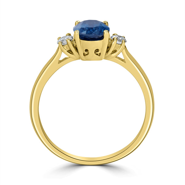 1.41ct Kyanite Ring with 0.2tct Diamonds set in 14K Yellow Gold