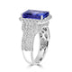 5.5ct Tanzanite Rings with 1.1tct Diamond set in 14K White Gold