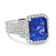 5.5ct Tanzanite Rings with 1.1tct Diamond set in 14K White Gold