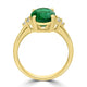 3ct Emerald Ring with 0.11tct Diamonds set in 14K Yellow Gold