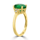 3ct Emerald Ring with 0.11tct Diamonds set in 14K Yellow Gold