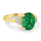 3ct Emerald Ring with 0.11tct Diamonds set in 14K Yellow Gold