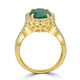 3.45ct Emerald Ring with 0.65tct Diamonds set in 14K Yellow Gold