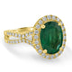 3.45ct Emerald Ring with 0.65tct Diamonds set in 14K Yellow Gold