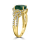 2.81ct Emerald Ring with 0.6tct Diamonds set in 14K Yellow Gold