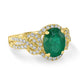 2.81ct Emerald Ring with 0.6tct Diamonds set in 14K Yellow Gold