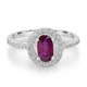 0.91ct Ruby Ring with 0.26tct Diamonds set in 14K White Gold