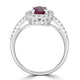 0.91ct Ruby Ring with 0.26tct Diamonds set in 14K White Gold