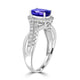 1.37ct Tanzanite Ring with 0.44tct Diamonds set in 14K White Gold