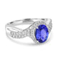 1.37ct Tanzanite Ring with 0.44tct Diamonds set in 14K White Gold