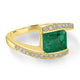 1.74ct Emerald Ring with 0.22tct Diamonds set in 14K Yellow Gold