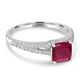 1.24ct Rubellite Ring with 0.22tct Diamonds set in 14K White Gold