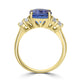 3.36ct  Tanzanite Rings with 0.52tct Diamond set in 14K Yellow Gold