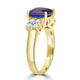 3.36ct  Tanzanite Rings with 0.52tct Diamond set in 14K Yellow Gold