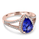 2.25ct Tanzanite Ring with 0.43tct Diamonds set in 14K Rose Gold