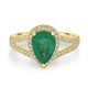 1.53ct Emerald Ring with 0.41tct Diamonds set in 14K Yellow Gold