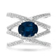 2.3ct Kyanite Ring with 0.8tct Diamonds set in 14K White Gold