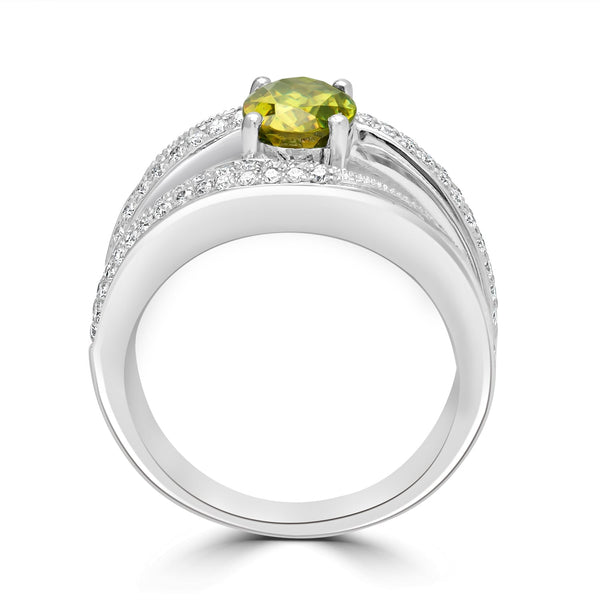 1.69ct Sphene Rings with 0.52tct Diamond set in 14K White Gold