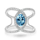 1.86ct Aquamarine Ring with 0.47tct Diamonds set in 14K White Gold