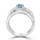 1.86ct Aquamarine Ring with 0.47tct Diamonds set in 14K White Gold