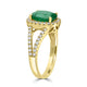 2.28ct Emerald Rings with 0.41tct Diamond set in 14K Yellow Gold