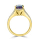 3.34ct  Green Tanzanite Rings with 0.87tct Diamond set in 14K Yellow Gold