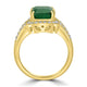 3.13ct Emerald Ring with 0.49tct Diamonds set in 14K Yellow Gold