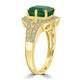 3.13ct Emerald Ring with 0.49tct Diamonds set in 14K Yellow Gold