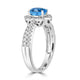 1.11ct Aquamarine Ring with 0.42tct Diamonds set in 14K White Gold