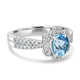 1.11ct Aquamarine Ring with 0.42tct Diamonds set in 14K White Gold