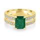 1.78ct Emerald Ring with 0.43tct Diamonds set in 14K Yellow Gold