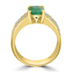 1.78ct Emerald Ring with 0.43tct Diamonds set in 14K Yellow Gold